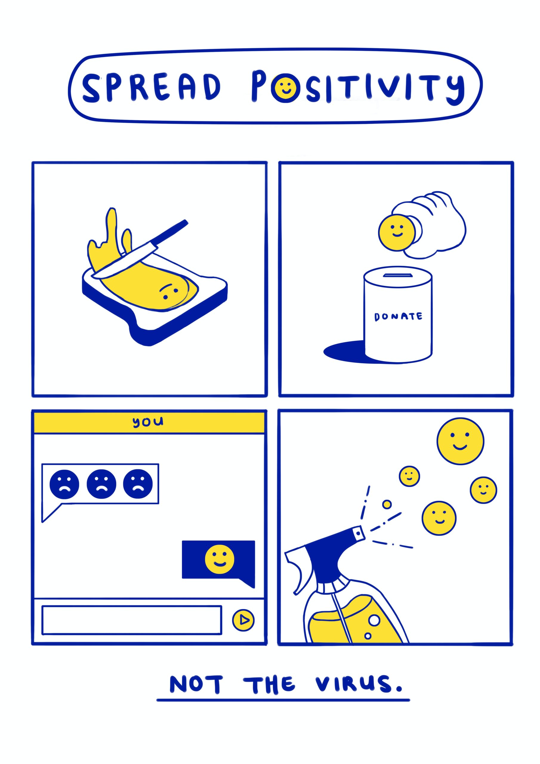 graphic about spreading positivity not the virus